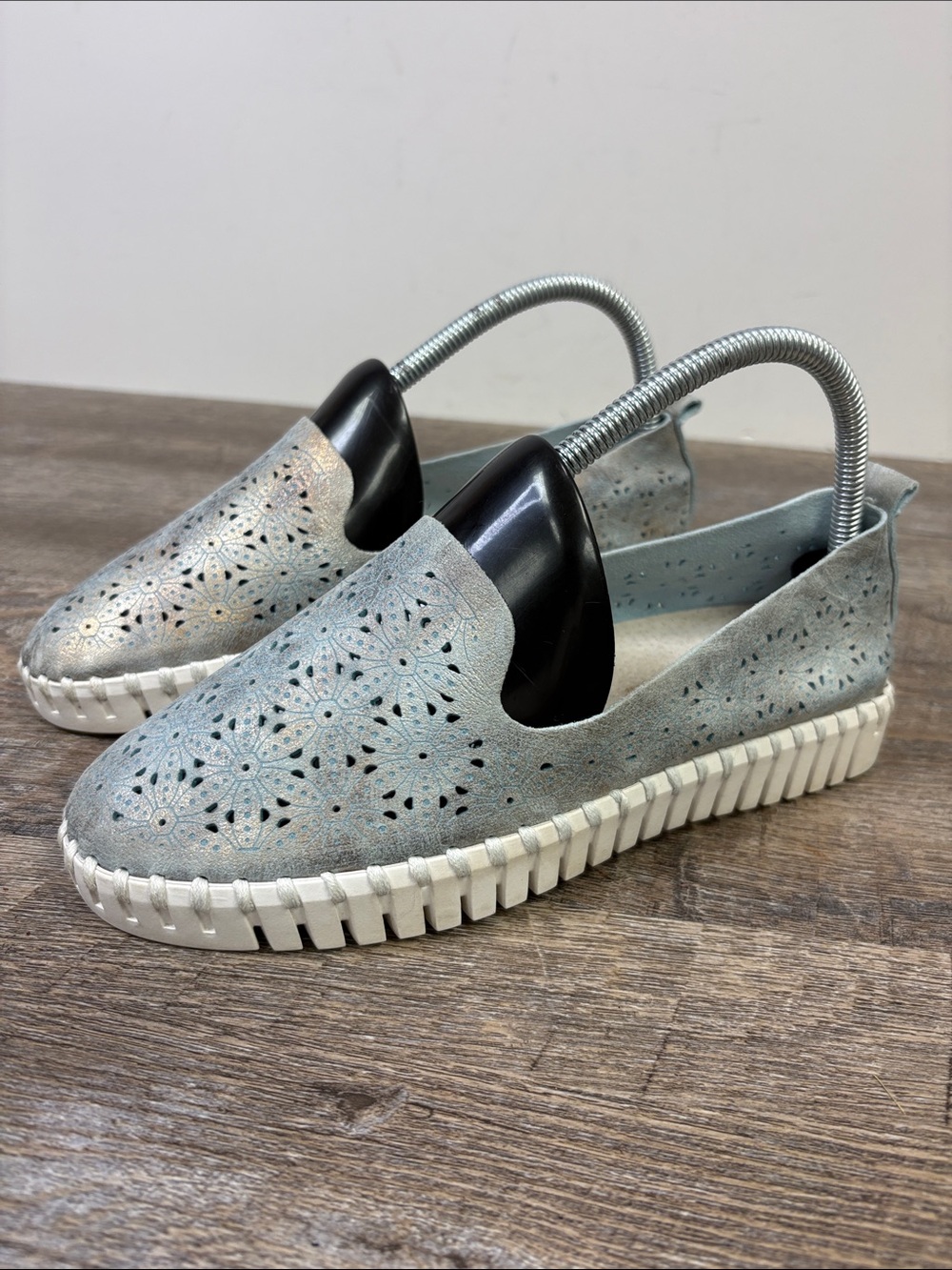 Patrizia by Spring Step Perforated Slip-On Loafers Metallic
 EU 37 / US 6.5-7